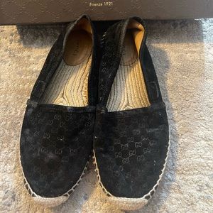 Gucci black suede espadrilles size 36